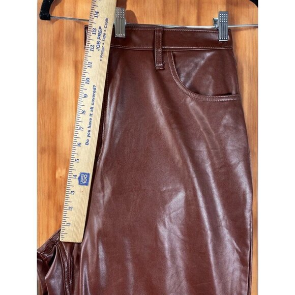 Abercrombie & Fitch ‘90s Straight Ultra High Rise Vegan Leather Pants - Size 18 - Picture 11 of 16